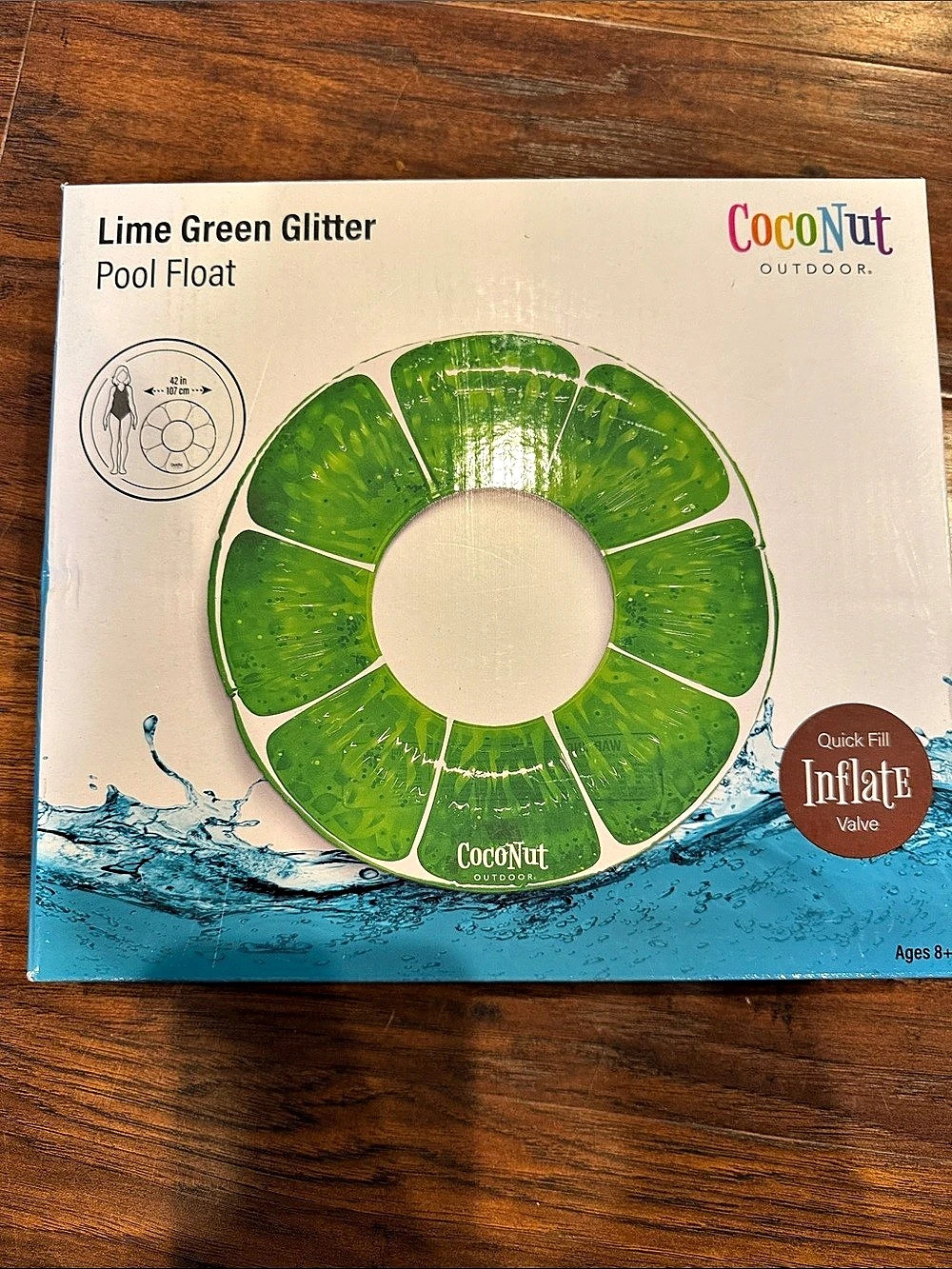 CocoNut Outdoor Lime Green Glitter Pool Float Green Pool Float NWT
